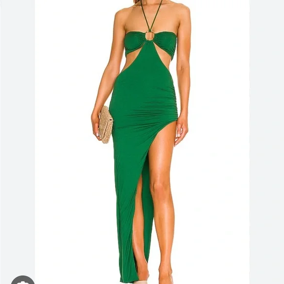 Indah Dresses | Indah Celia Bandeau Cut Out Maxi Dress S | Color: Green | Size: S | Marija203'S Closet